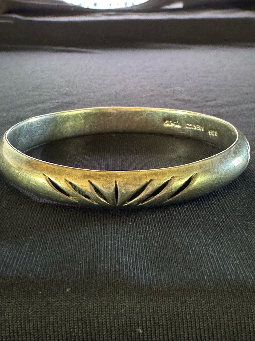 Vintage Taxco Sterling Silver Etched Bangle Bracelet - Mexico TL-89 - 20.57g